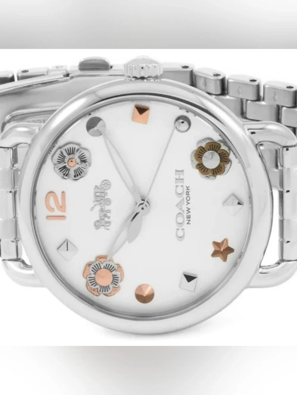 Coach Delaney Charm Silver Quartz Ladies Watch
